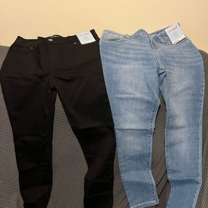 Girls skinny Jeans black and light blue